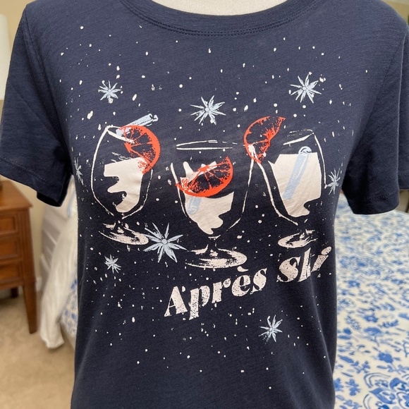 ๐นโ๏ธ๐ค NWOT Women's J. Crew Aprรจs-ski Navy T-shirt Size Small ๐นโ๏ธ๐ค - Picture 2 of 9